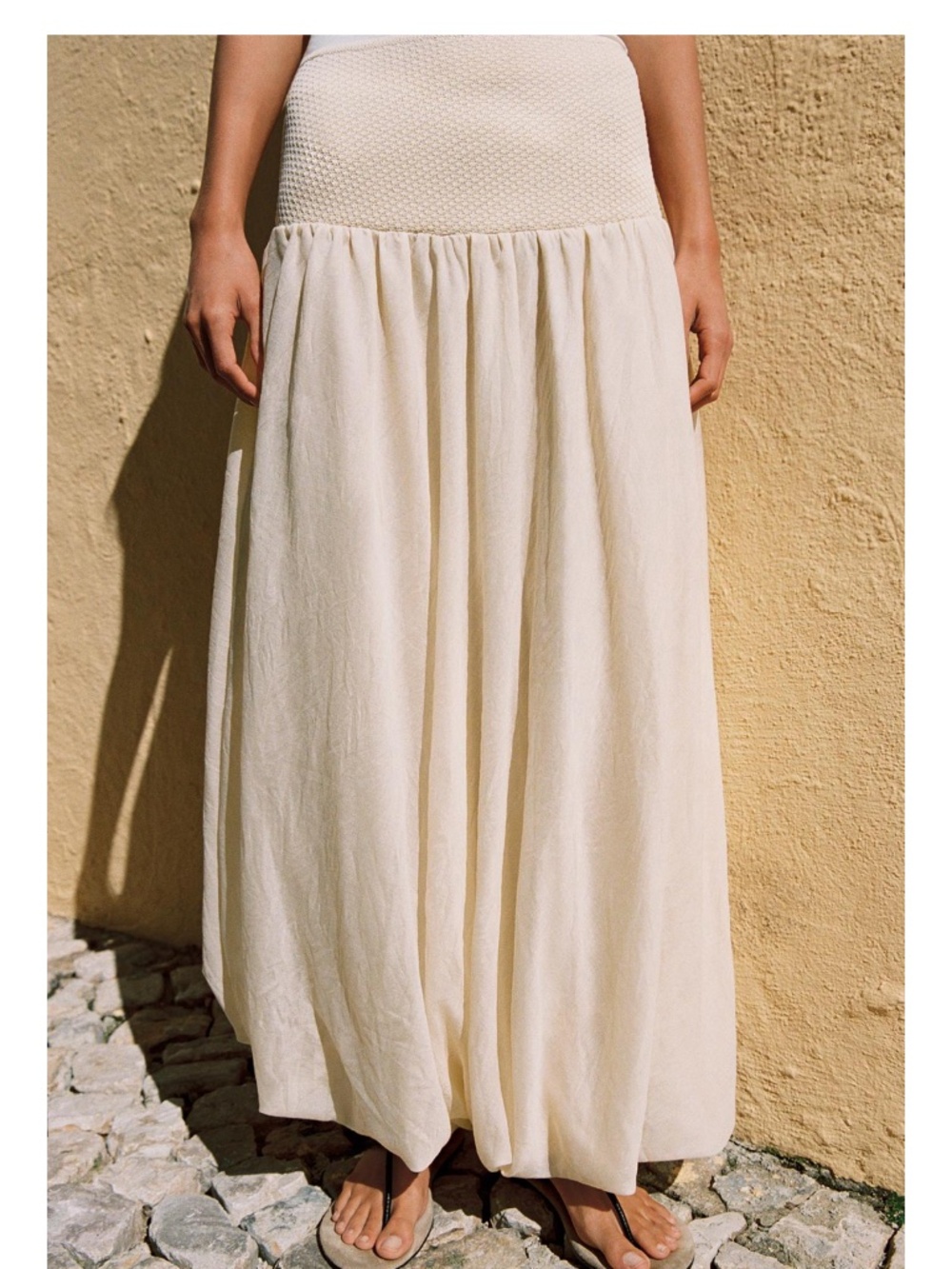 nwt Zara combined knit balloon skirt